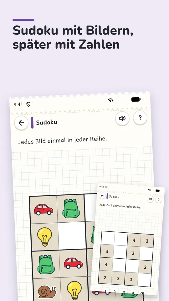 Store-Bild: Sudoku mit Bildern, später mit Zahlen